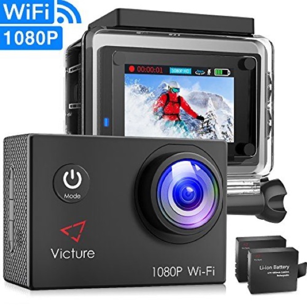 Victure Action Camera Underwater Cam WiFi 1080P Full HD 14MP AC400
